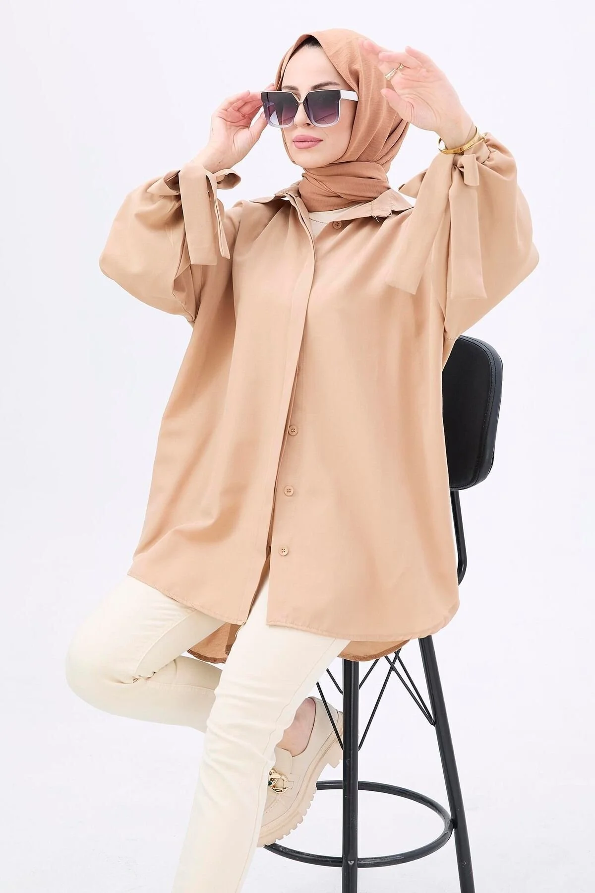 Bild von TOFİSA 10811-beige Tunika für Damen - 38