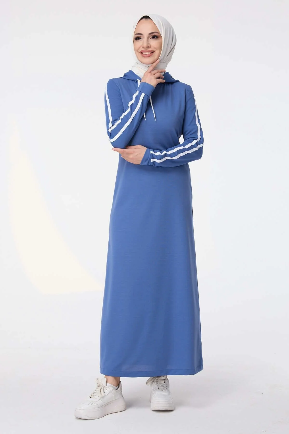 Bild von TOFİSA Modest Fashion Kleid Dunkelblau A-linie für Damen - 42