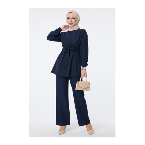 Bild von TOFİSA Marineblaues Tunika-Hosen-Set für Damen