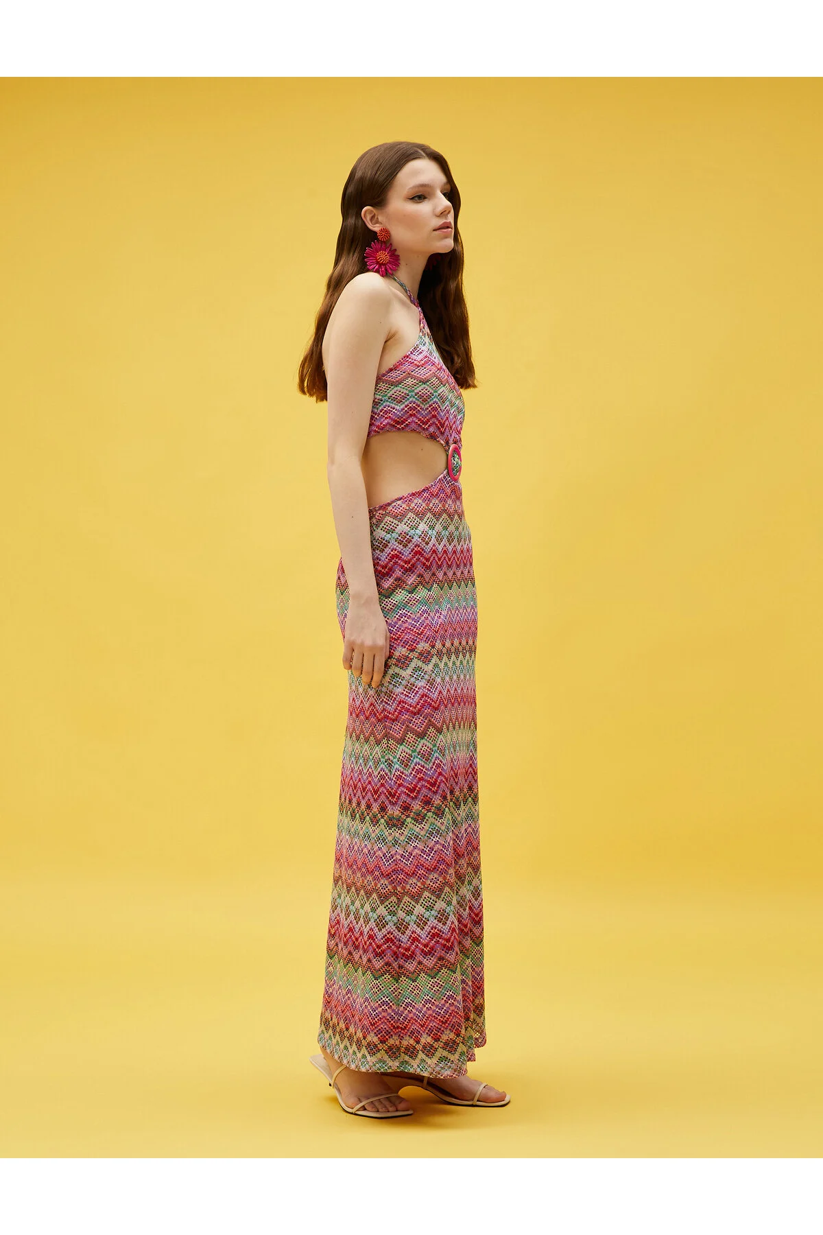 Bild von Koton Langes Kleid Mit Fensterdetail für Damen - XL