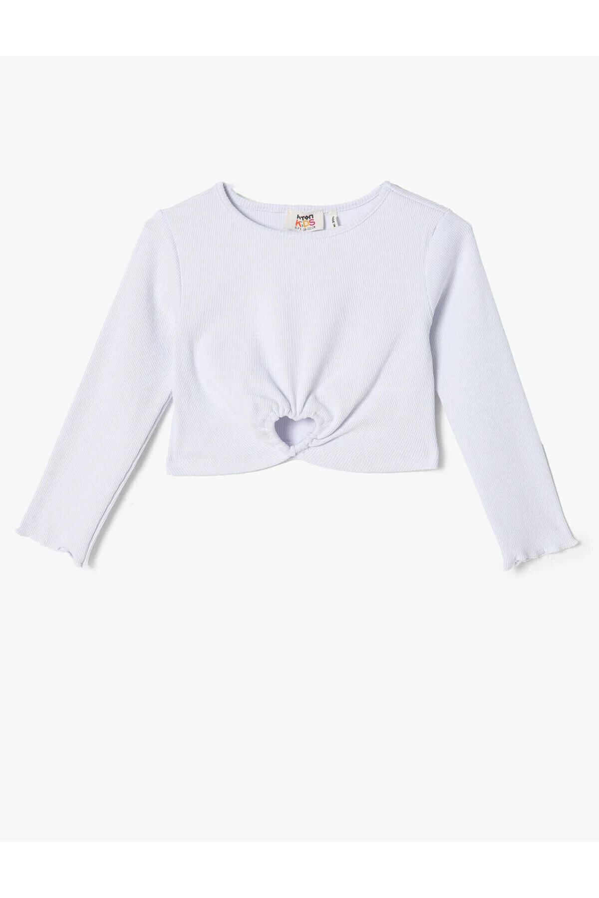 Bild von Koton Camisole-bluse, Rundhalsausschnitt, Lange Ärmel, Herzfenster, Detaillierte Baumwolle für Damen - 5–6 Jahre
