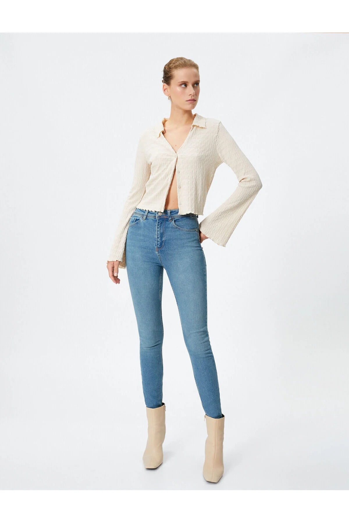 Bild von Koton Jeans Mit Hoher Taille Und Schmalem Bein – Carmen-jeans für Damen - 25/32