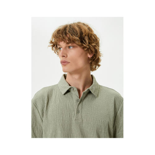Bild von Koton Polo-Shirt Mit Knopfleiste aus Strukturierter Baumwolle für Herren - XL