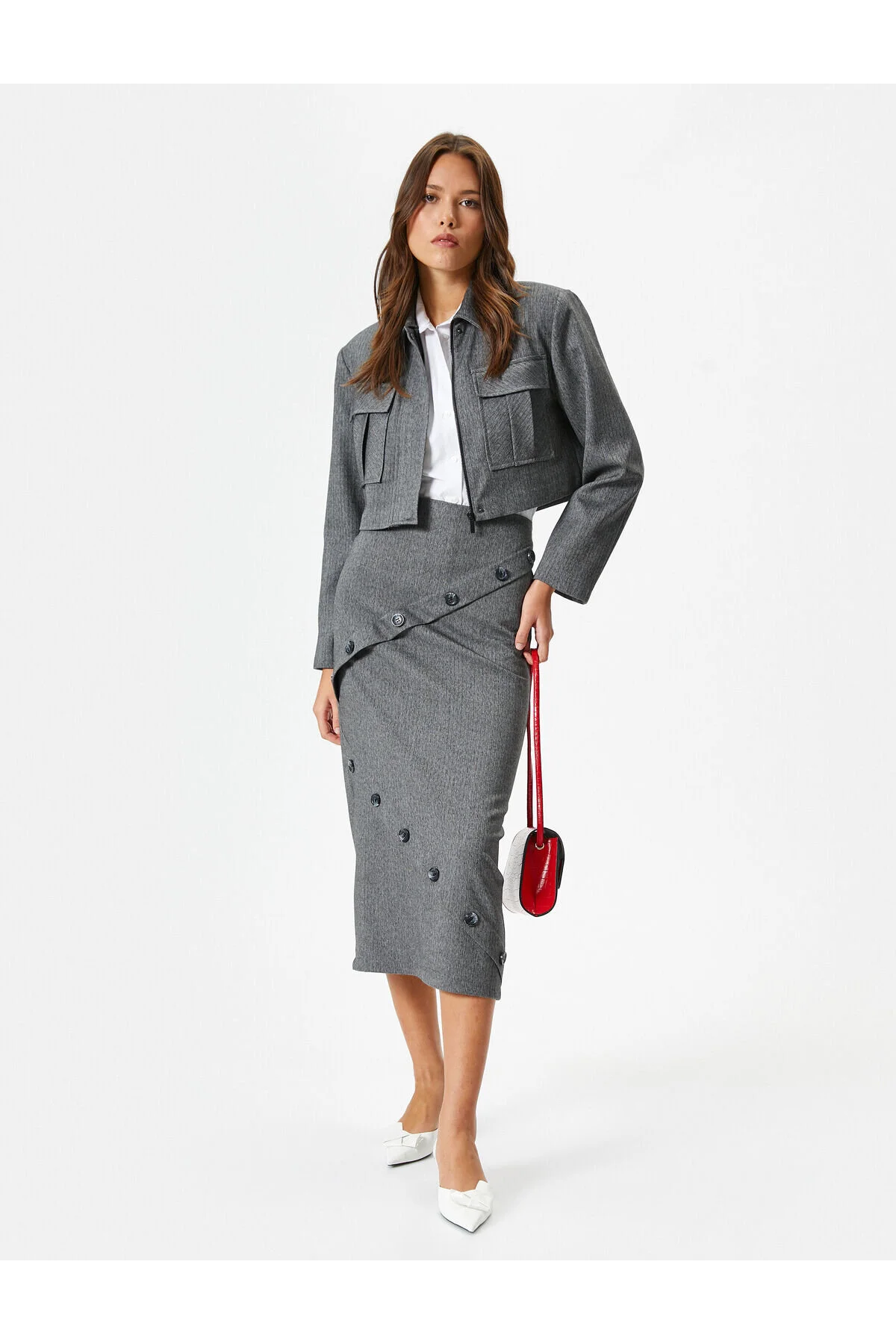 Bild von Koton Midi-bleistiftrock Mit Knöpfen Und Normaler Taille für Damen - 38