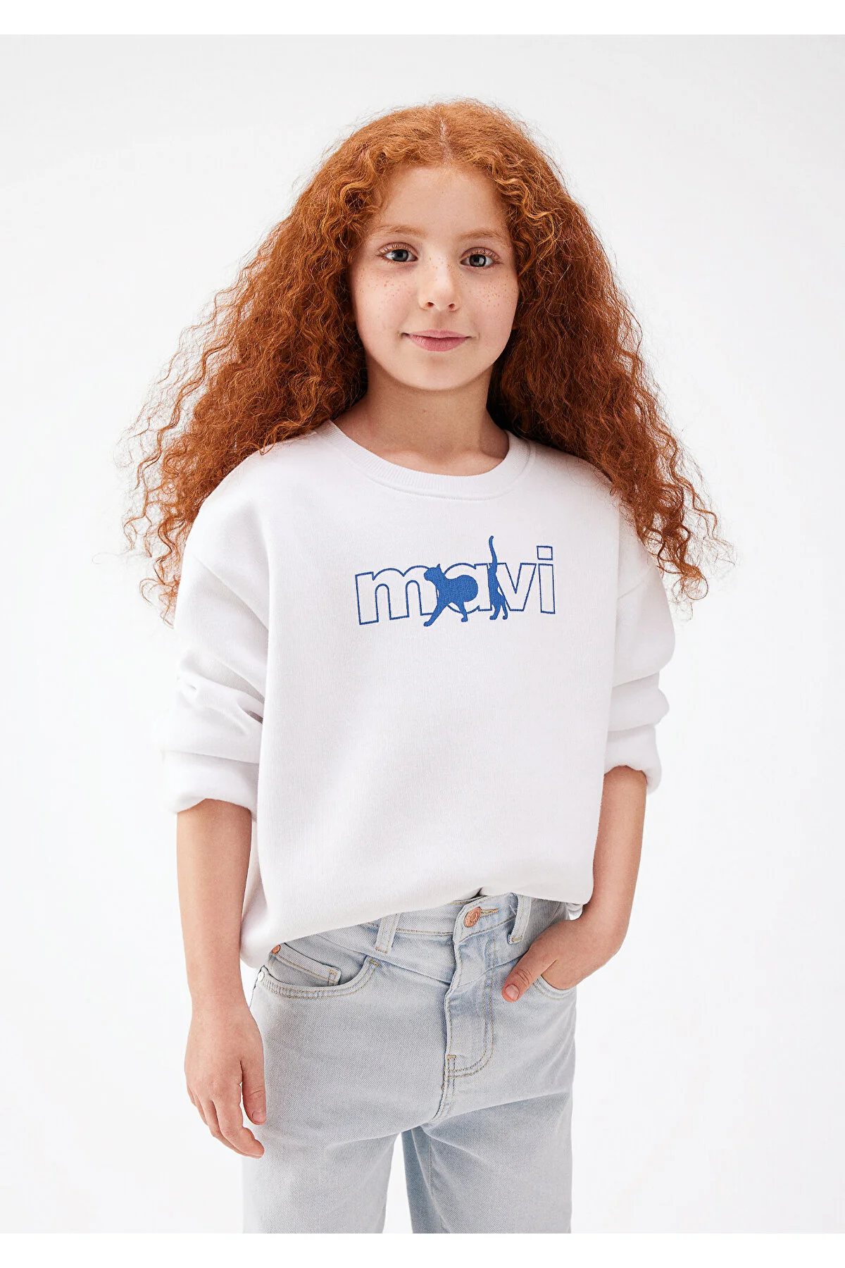 Bild von Mavi Weißes Sweatshirt Mit Logo-katzen-print 7s10001-620 für Damen - 5-6
