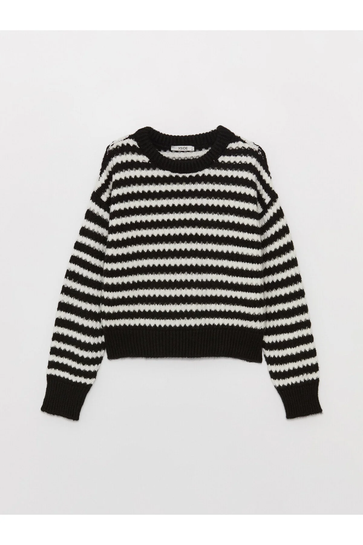 Bild von LC Waikiki Gemusterter Strickpullover Mit Langen Ärmeln Und Rundhalsausschnitt für Damen - L