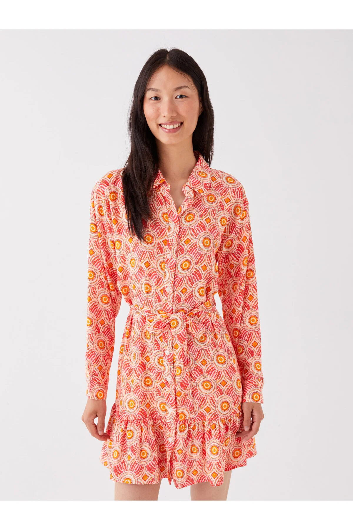 Bild von LC Waikiki Gemustertes Hemdkleid Mit Langen Ärmeln für Damen - XL