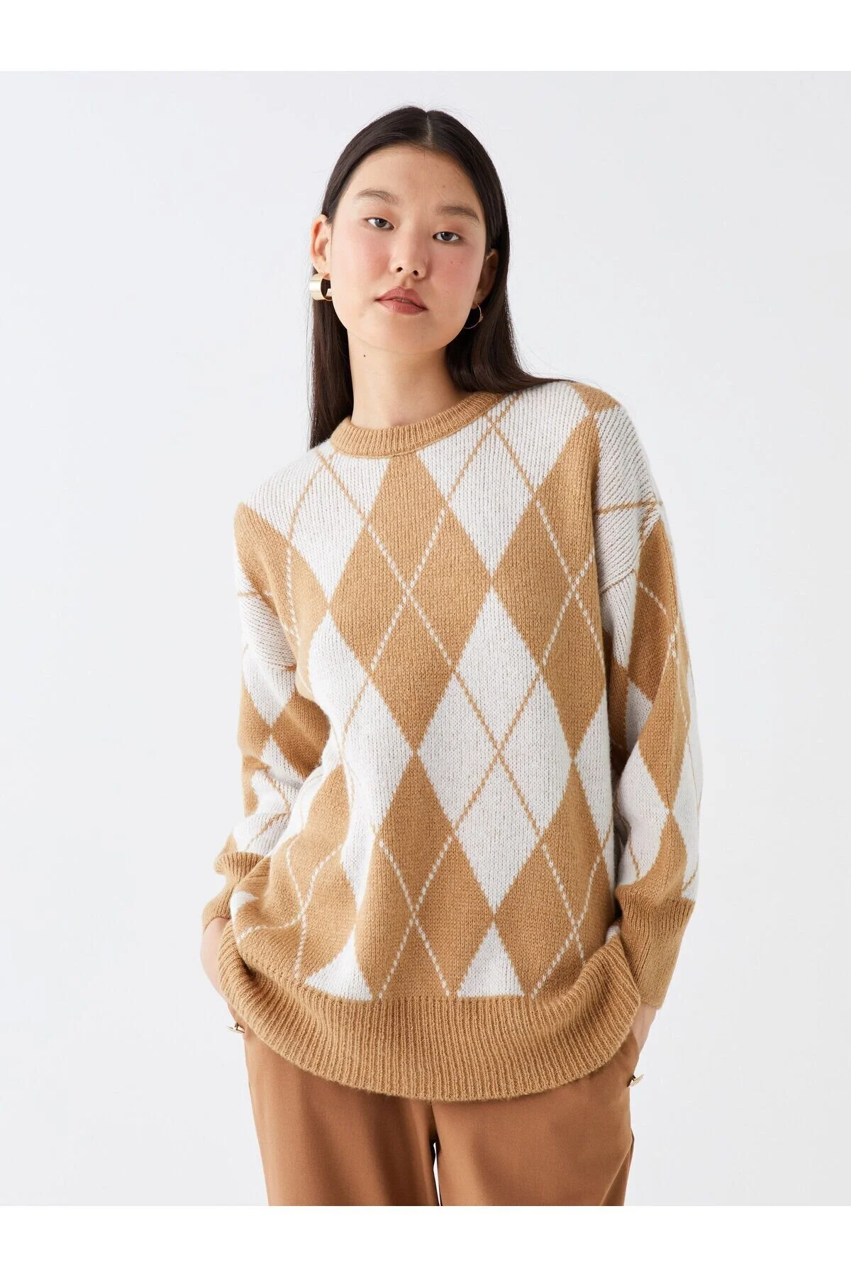 Bild von LC Waikiki Pullover Braun Regular Fit für Damen - M