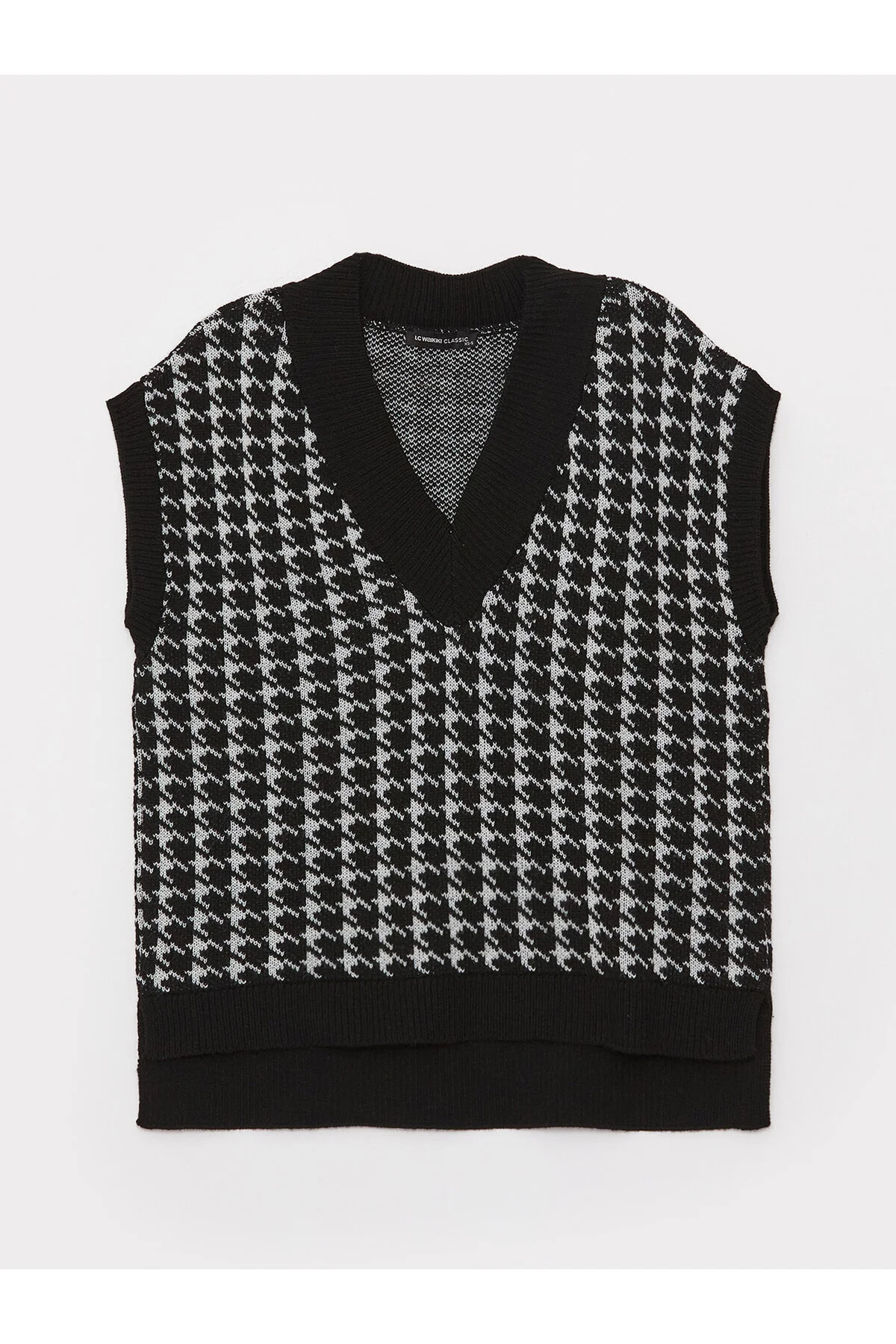 Bild von LC Waikiki Lcwaikiki Basic Strickpullover Mit V-ausschnitt Und Muster In Übergröße für Damen - XS-S