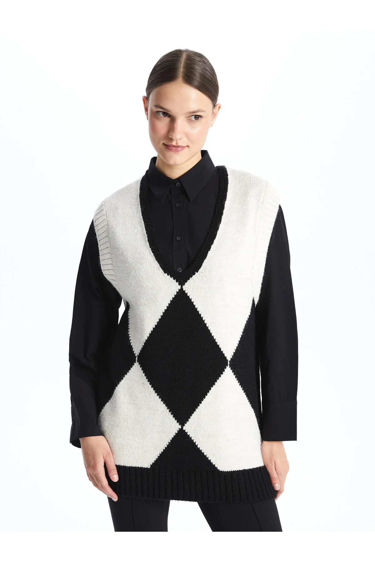 Bild von LC Waikiki Pulloverweste Schwarz Oversized für Damen - XS-S