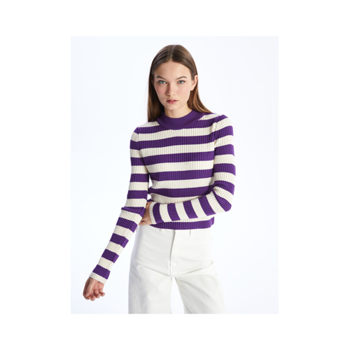 Bild von LC Waikiki Langärmliger Strickpullover für Damen im Farbblockdesign