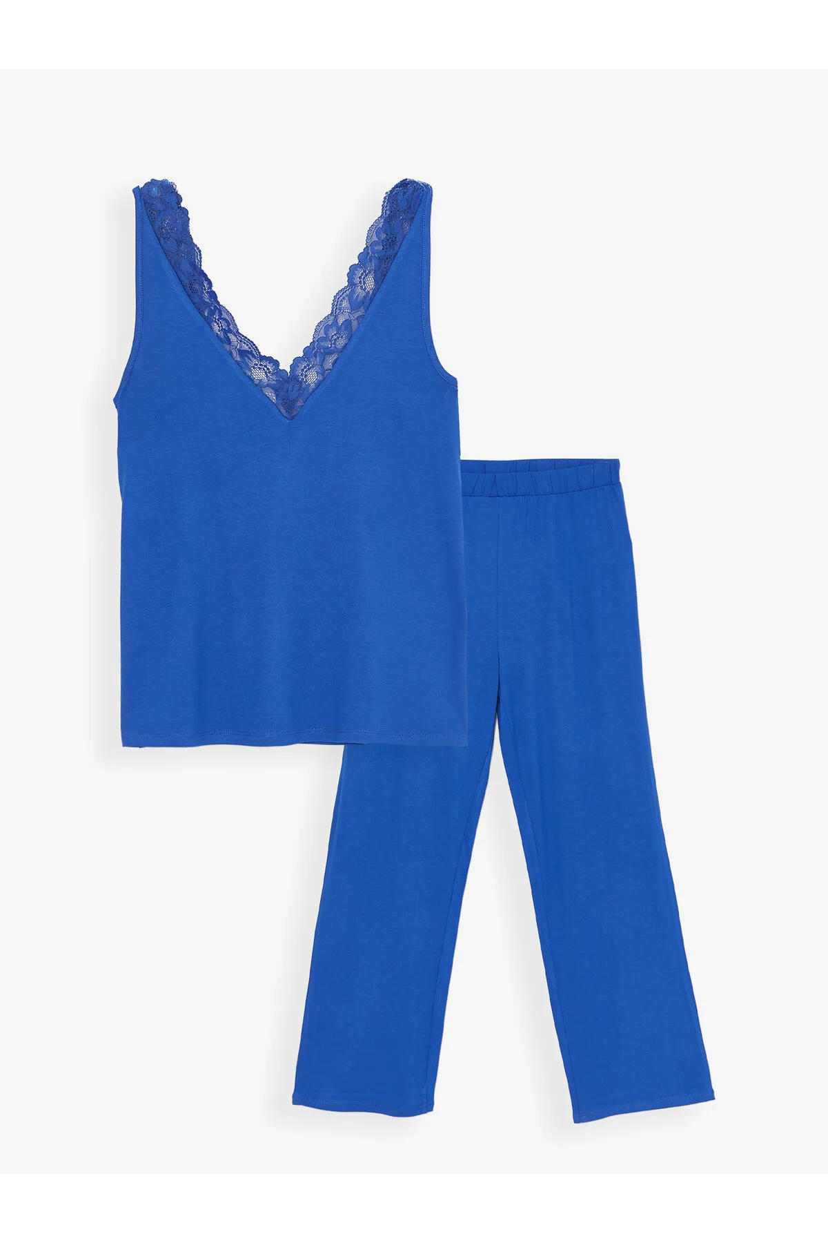 Bild von LC Waikiki Pyjama-set Mit V-ausschnitt Und Spitze für Damen - L