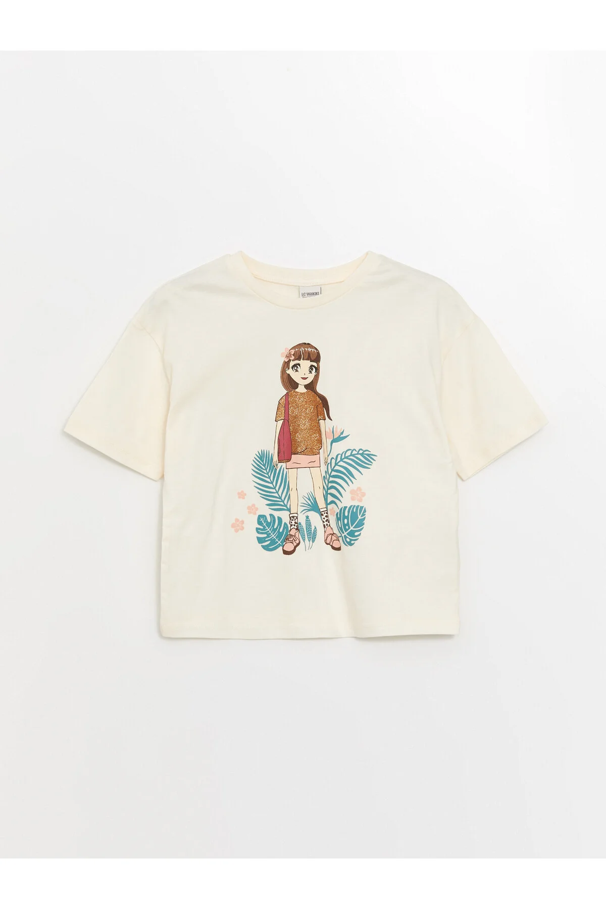 Bild von LC Waikiki Mädchen – Bedrucktes Kurzarm-t-shirt Mit Rundhalsausschnitt für Damen - 7–8 Jahre