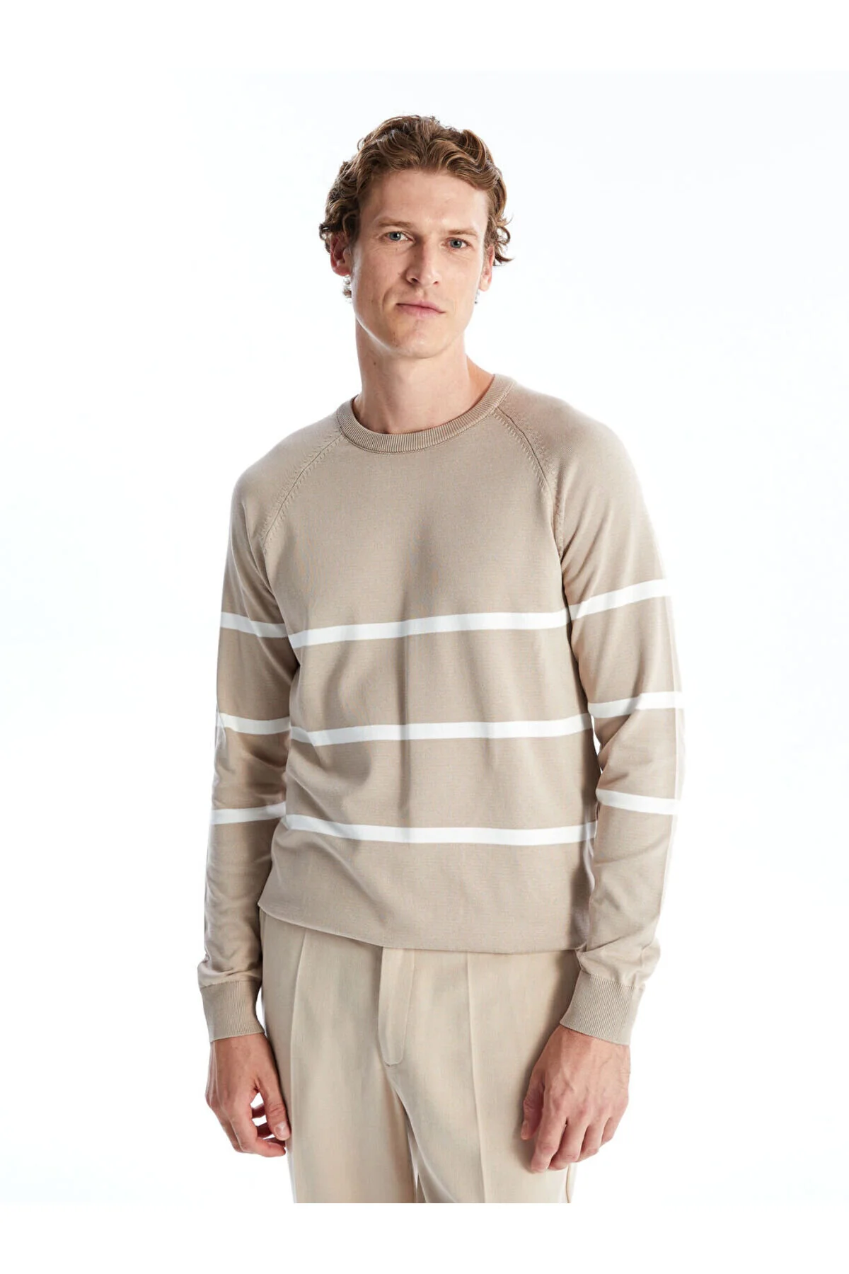 Bild von LC Waikiki Strickpullover Mit Rundhalsausschnitt Und Langen Ärmeln – W44454z8 für Herren - XL