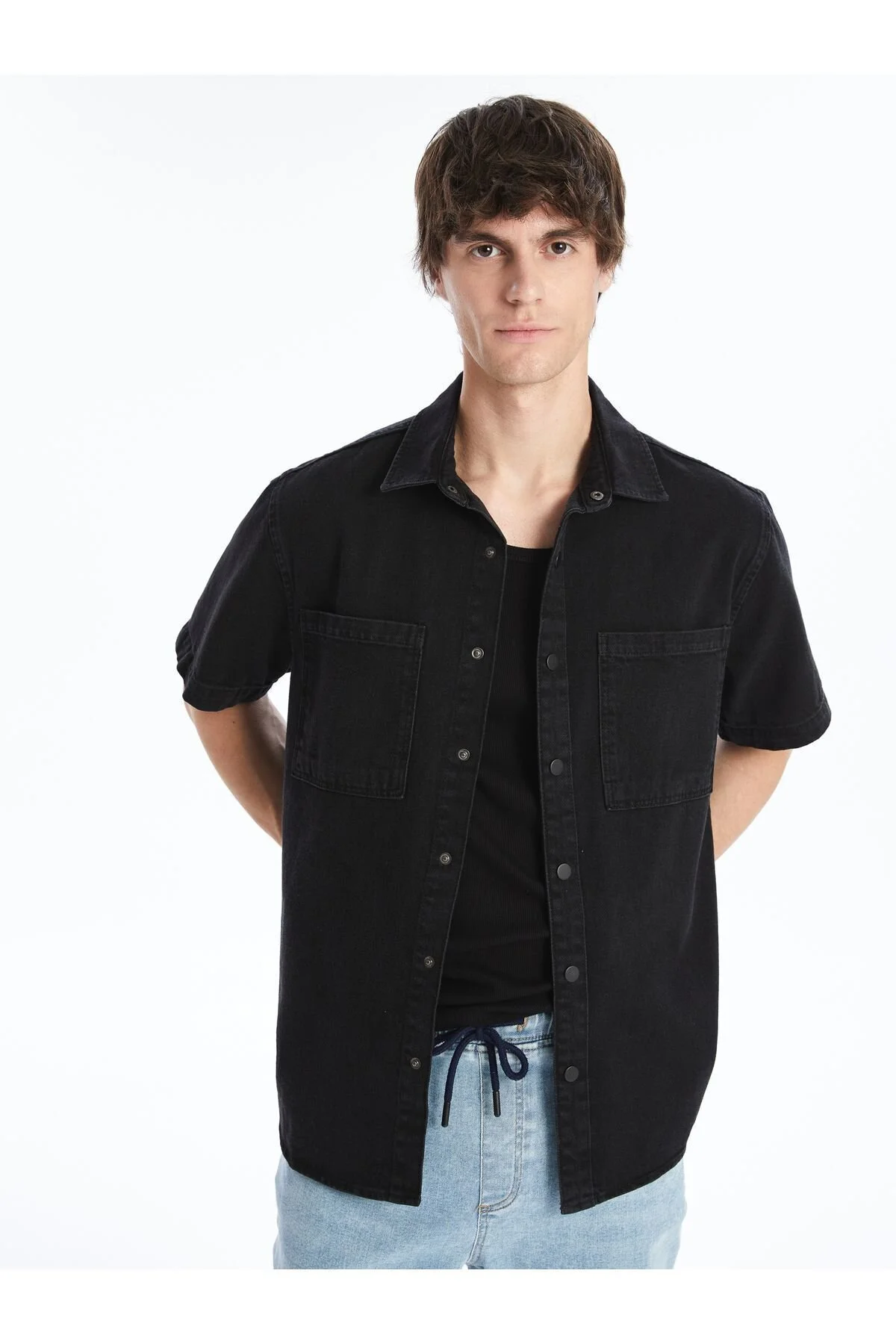 Bild von LC Waikiki Jeanshemd Bequeme Passform, Kurzarm für Herren - M