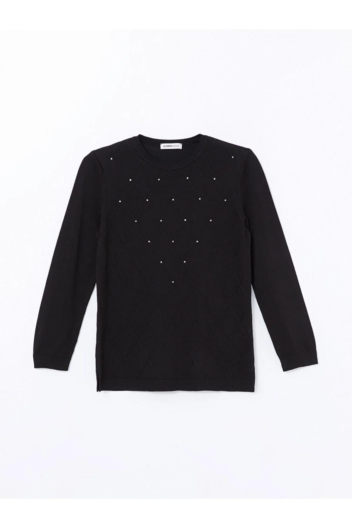 Bild von LC Waikiki Strickpullover Mit Rautenmuster Und Rundhalsausschnitt für Damen - 4XL