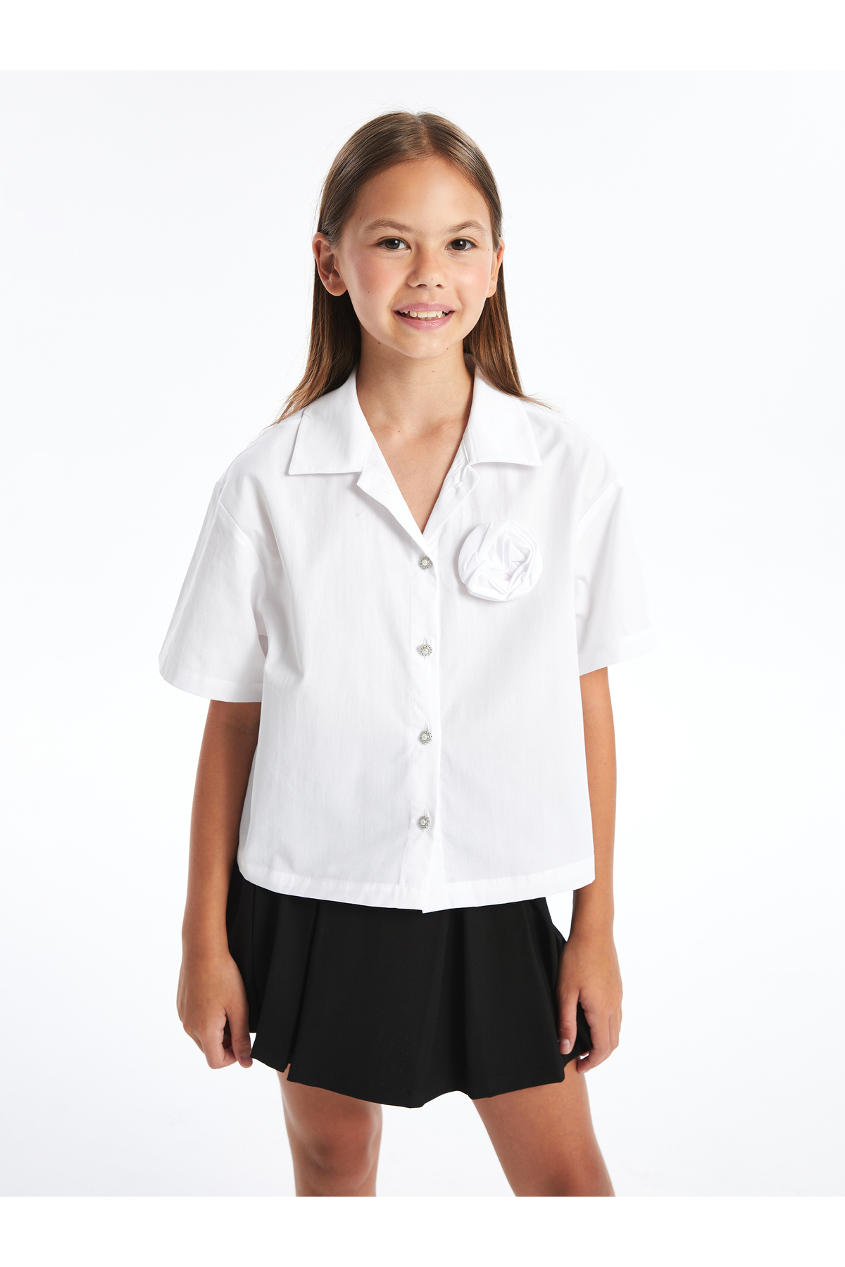 Bild von LC Waikiki Kurzärmliges Crop-shirt Mit Blumendruck Für Mädchen für Damen - 7–8 Jahre