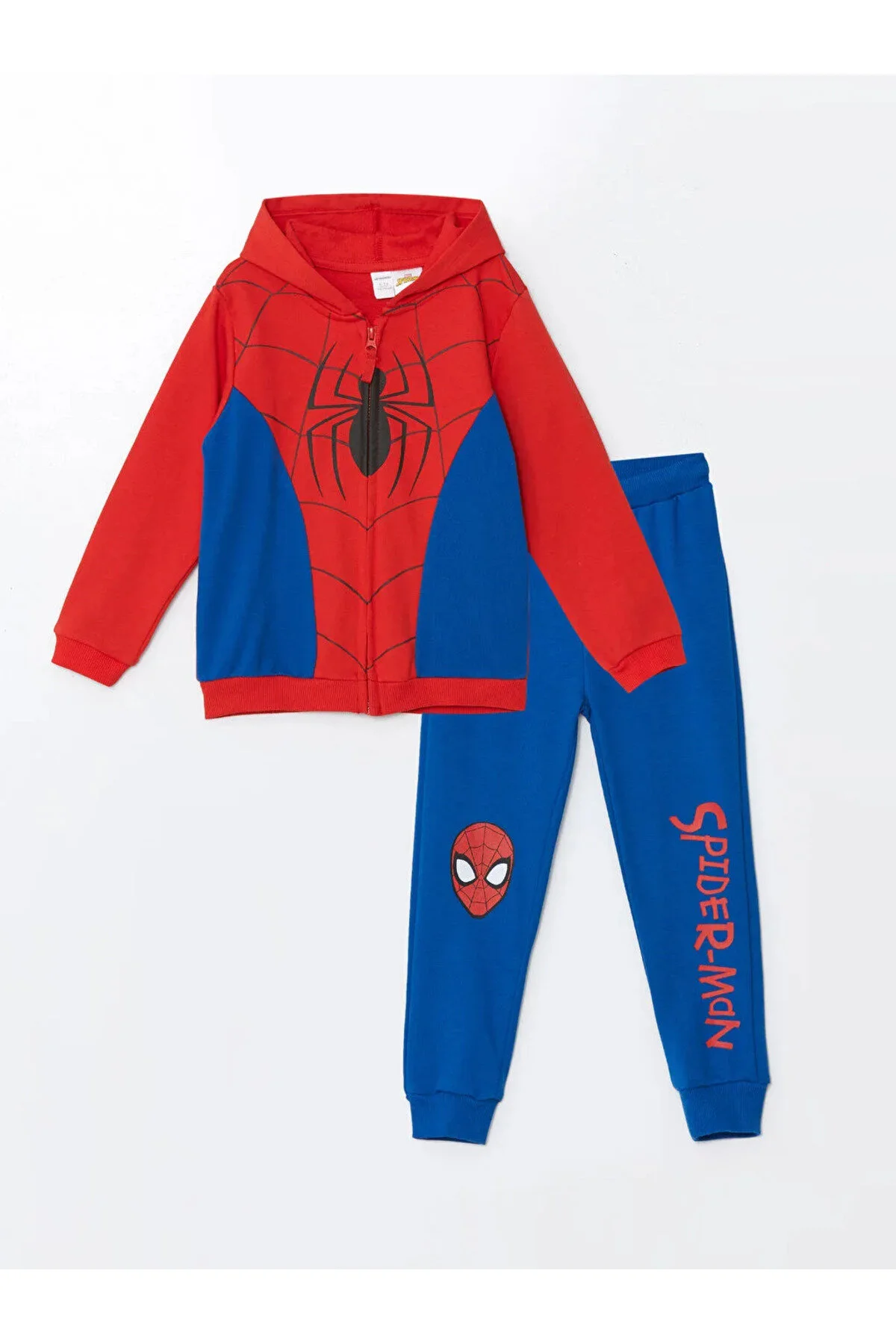 Bild von LC Waikiki Lcw Baby Spiderman Bedrucktes Strickjacken- Und Jogginghosen-set Für Jungen – Kapuzenpullover für Herren - 12–18 Monate