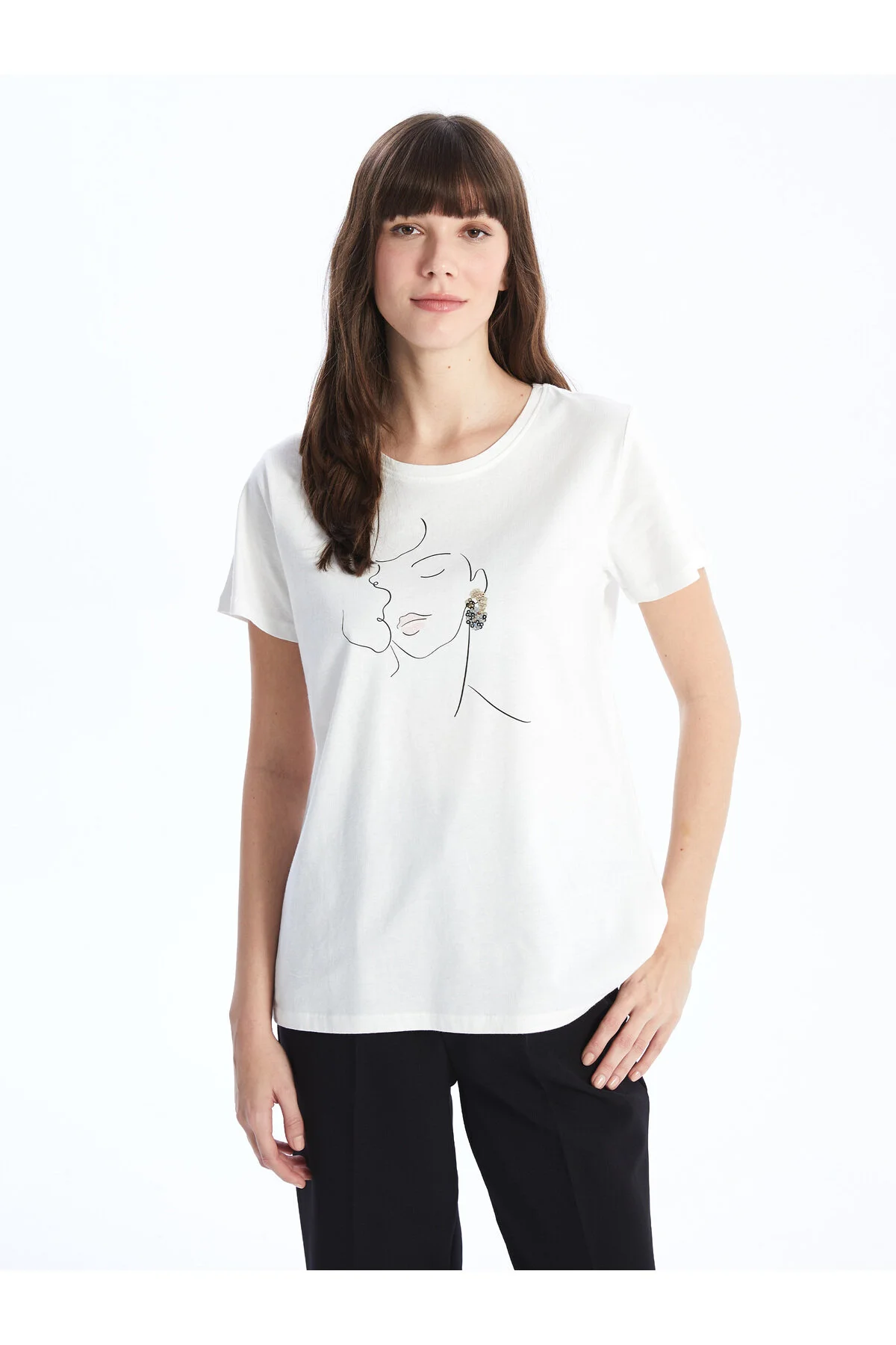 Bild von LC Waikiki – Bedrucktes Kurzarm-t-shirt Mit Rundhalsausschnitt für Damen - M