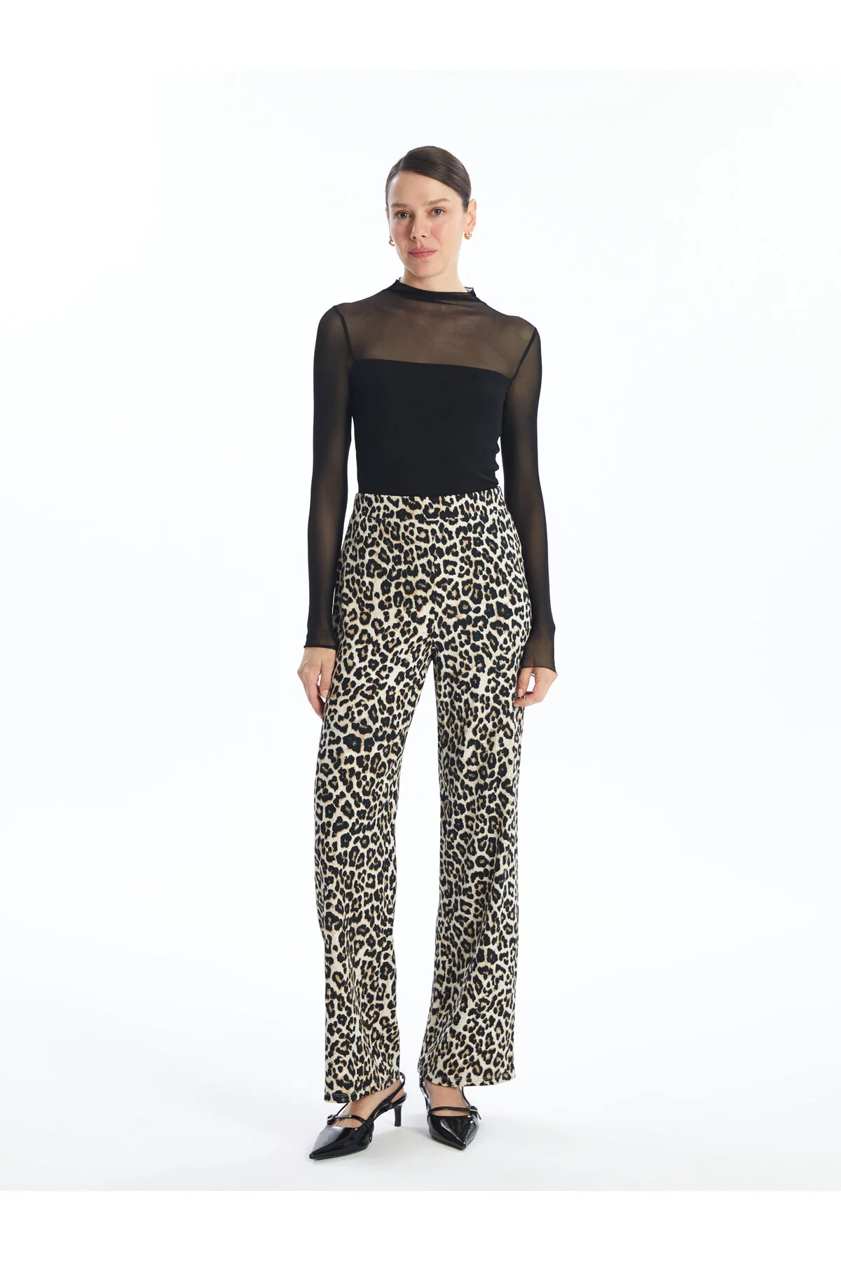 Bild von LC Waikiki Weite Hose Mit Leopardenmuster Und Elastischem Bund für Damen - 38