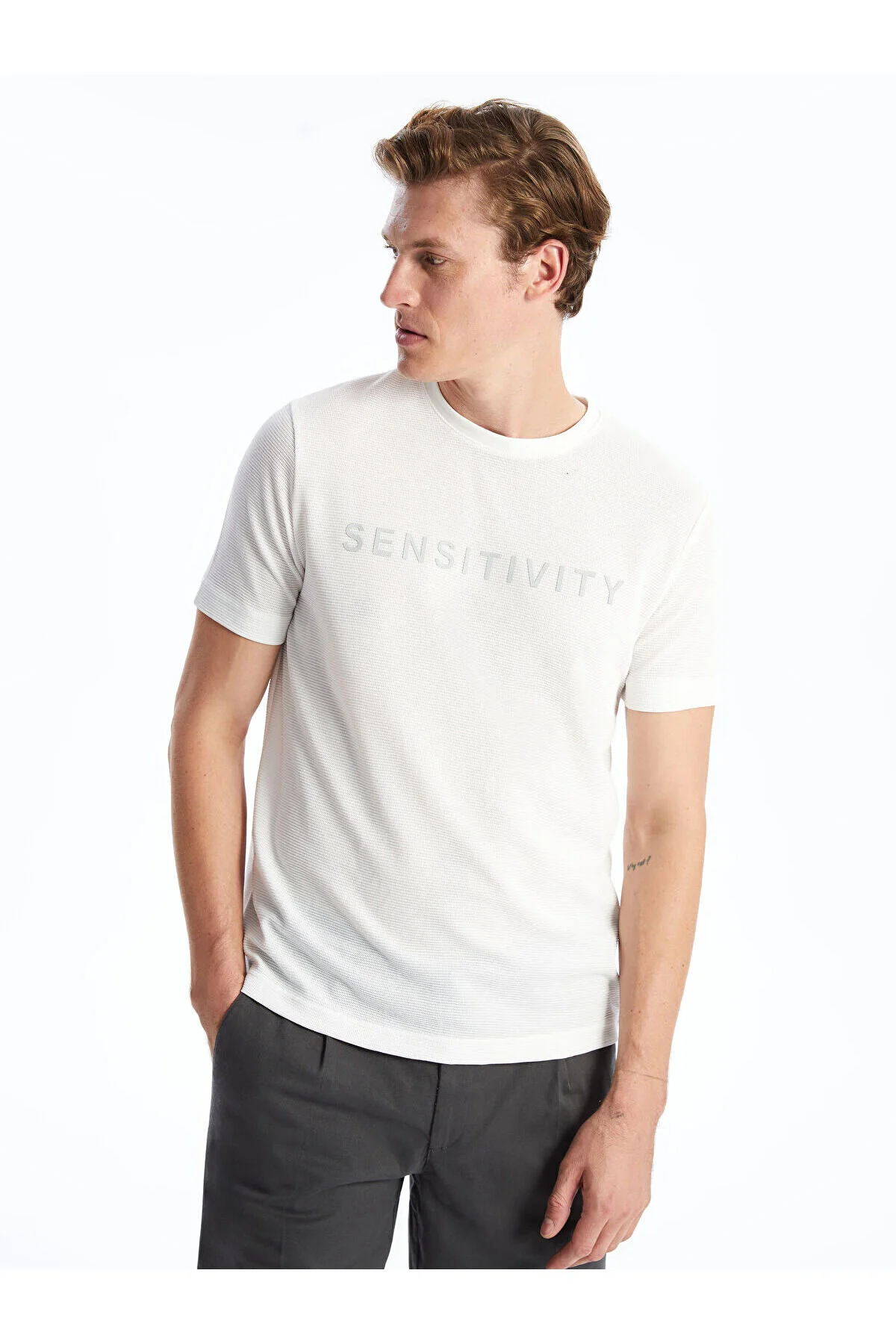Bild von LC Waikiki Lcw T-shirt Mit Rundhalsausschnitt, Kurzärmlig, Bedruckt für Herren - S