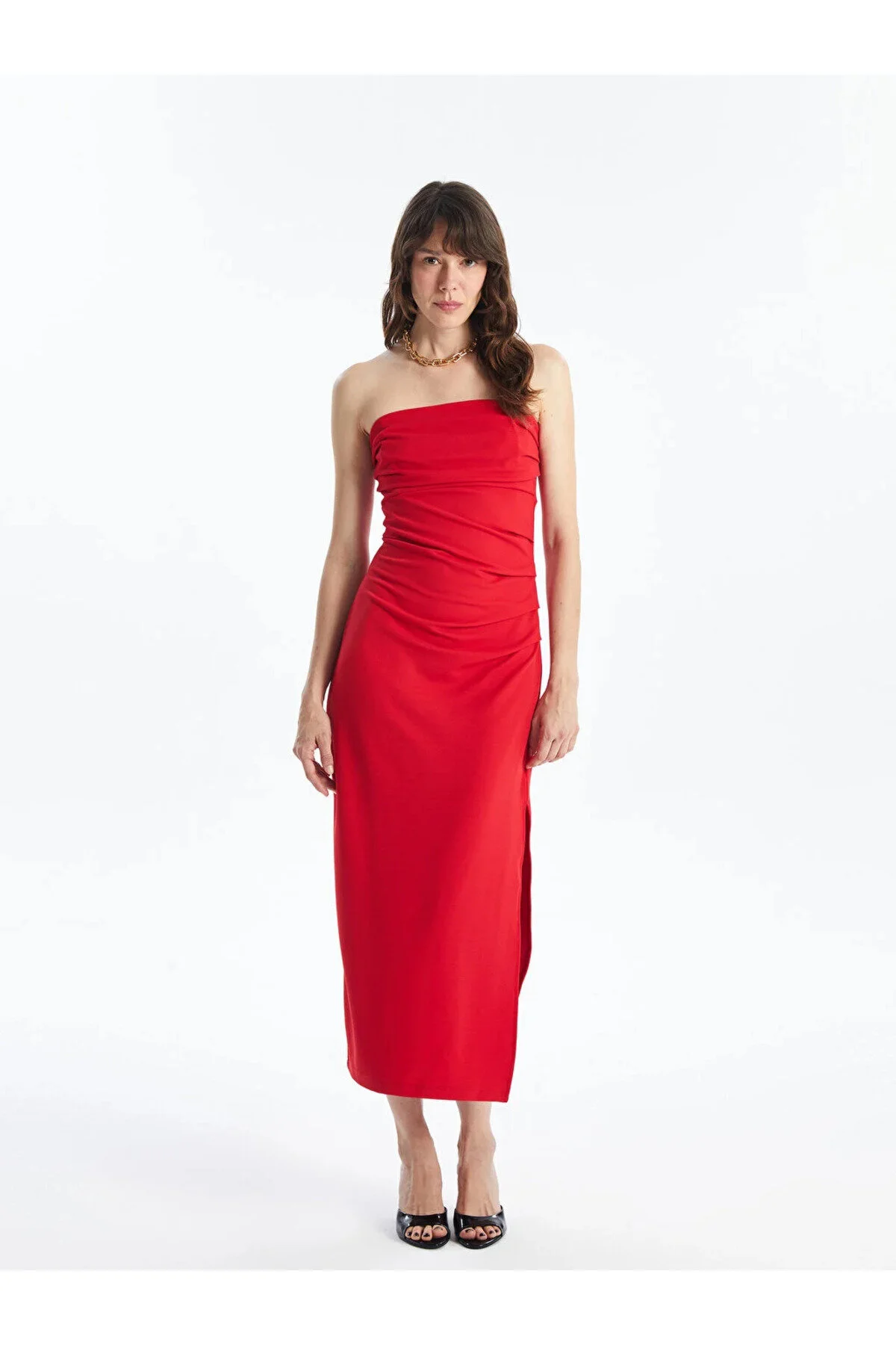 Bild von LC Waikiki Lcw Vision Trägerloses, Gerades Kleid für Damen - 2XL