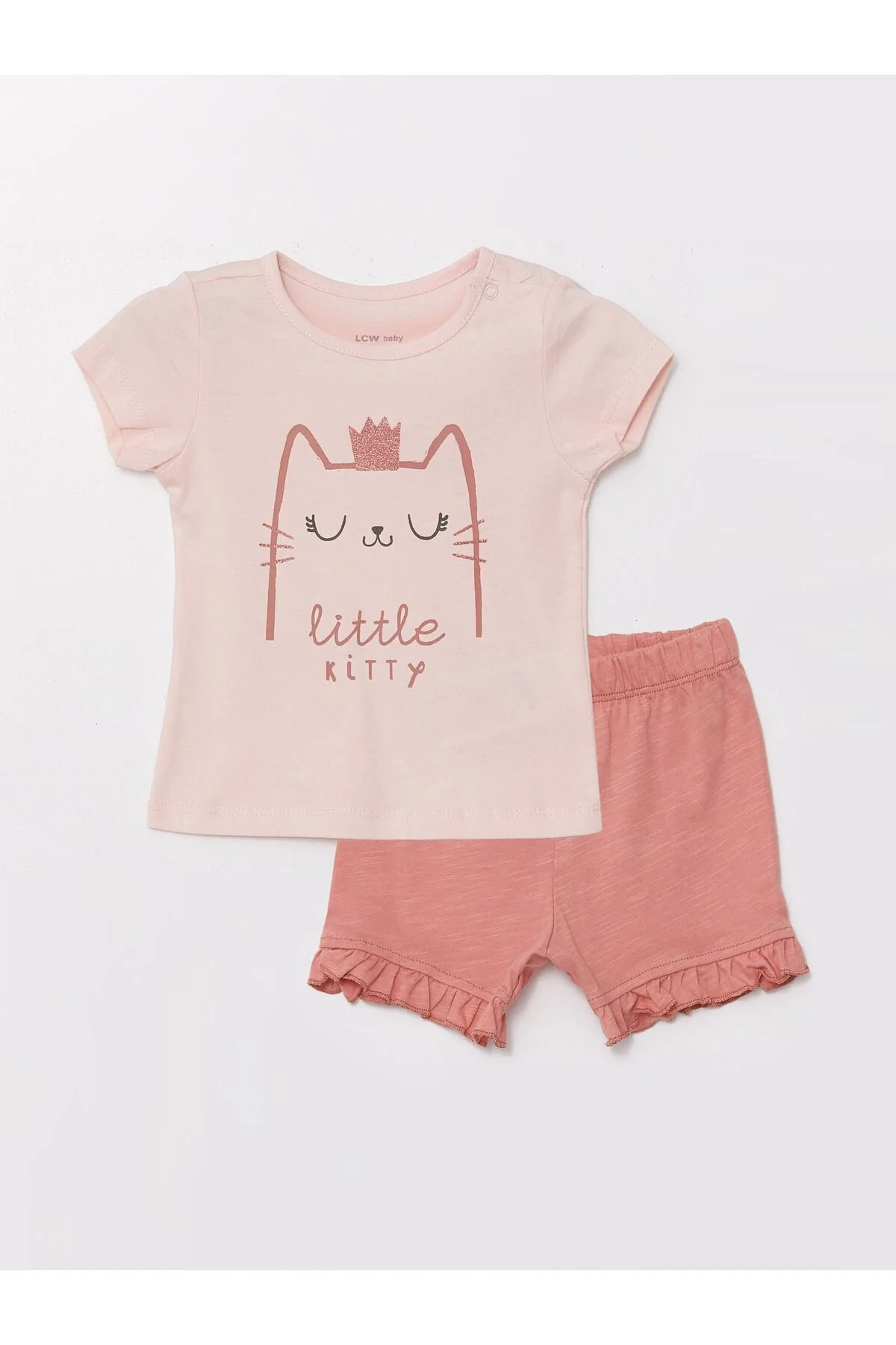 Bild von LC Waikiki Baby-pyjama-set Mit Shorts – Rundhalsausschnitt, Kurze Ärmel, Bedruckt für Damen - 9–12 Monate