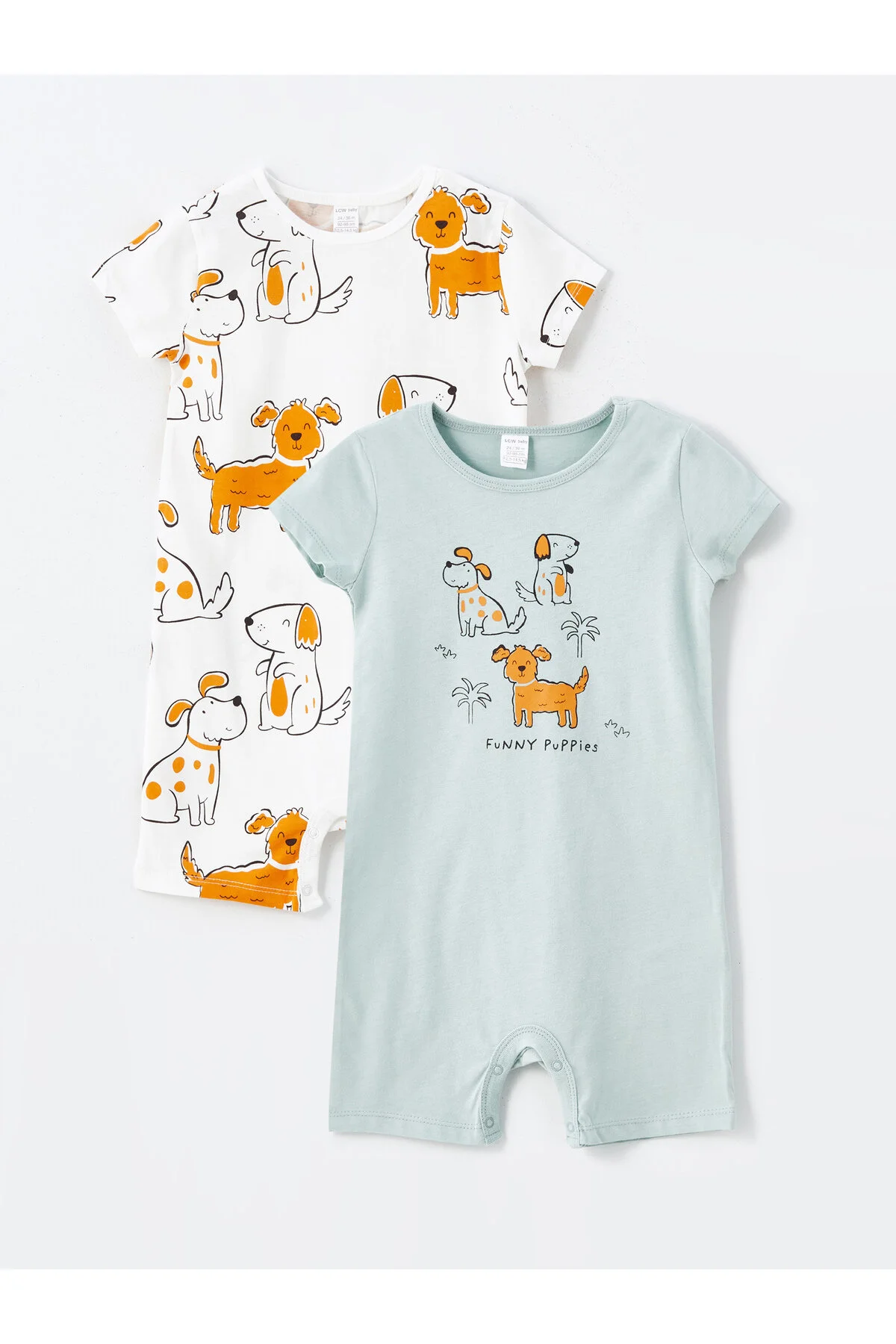 Bild von LC Waikiki Set Mit 2 Bedruckten Overalls Mit Rundhalsausschnitt Für Babys für Herren - 6–9 Monate