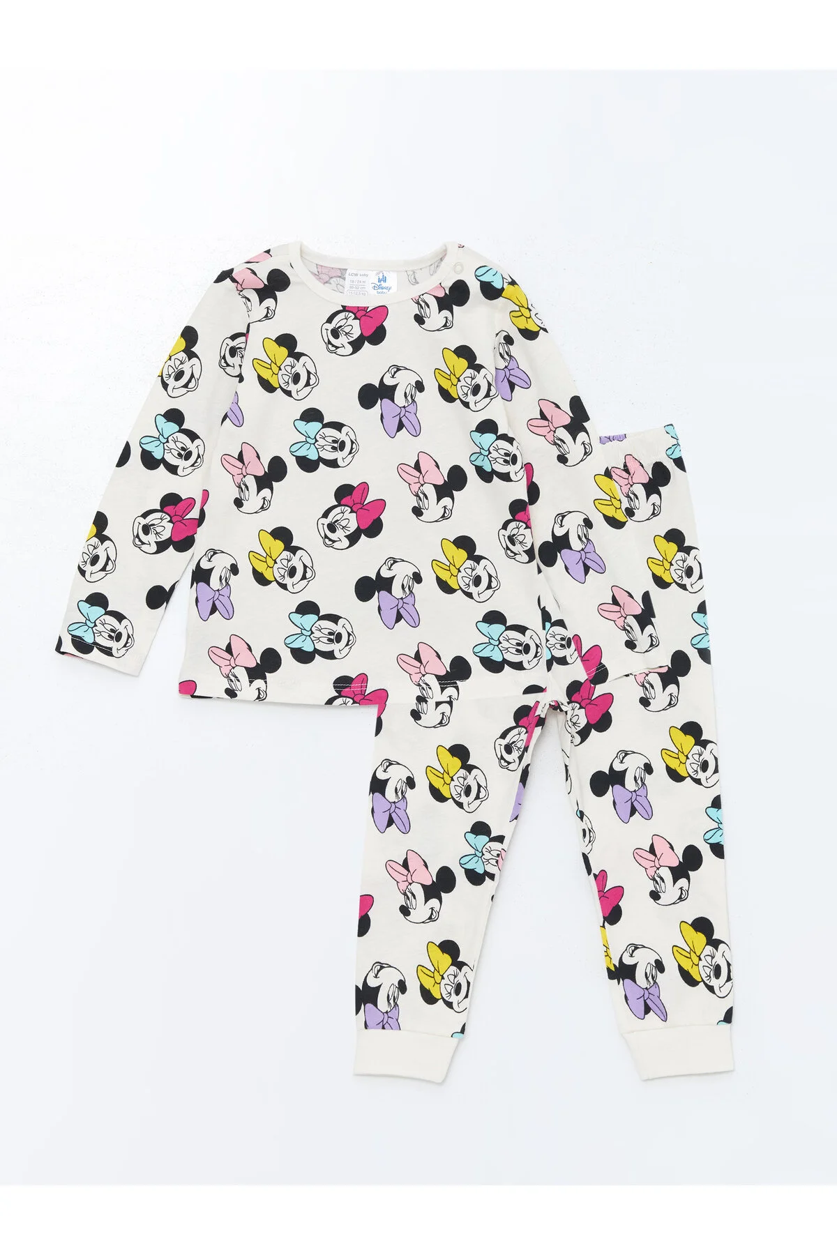 Bild von LC Waikiki Langärmliges Baby-pyjama-set Mit Minnie-maus-aufdruck Und Rundhalsausschnitt für Damen - 6–9 Monate