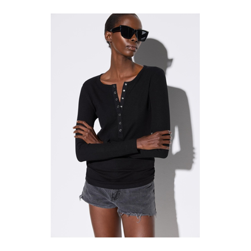 Bild von No Matter What Soft Cotton Snap Long Sleeve Bodysuit für Damen - M