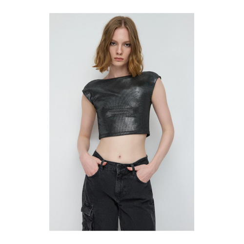 Bild von No Matter What Shiny Backless Basic Top In Turkish Fabric für Damen - M