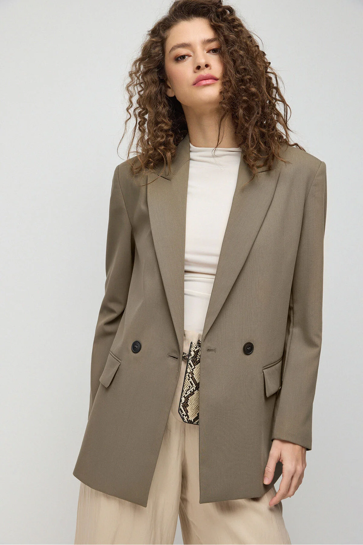 Bild von No Matter What Oversized Cross-front Blazer für Damen - L
