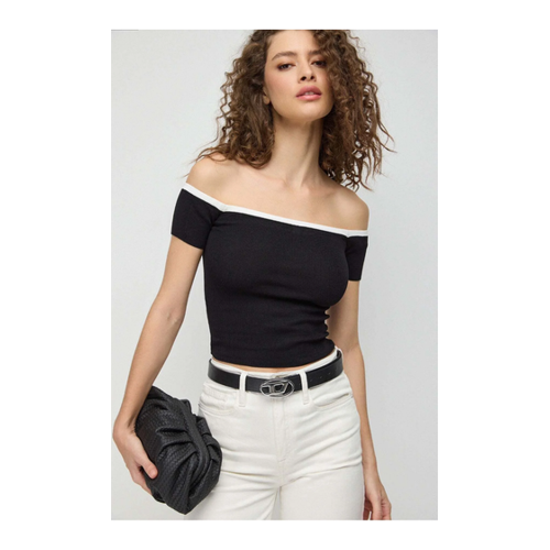 Bild von No Matter What Contrast Ribbed Knit Top für Damen - M