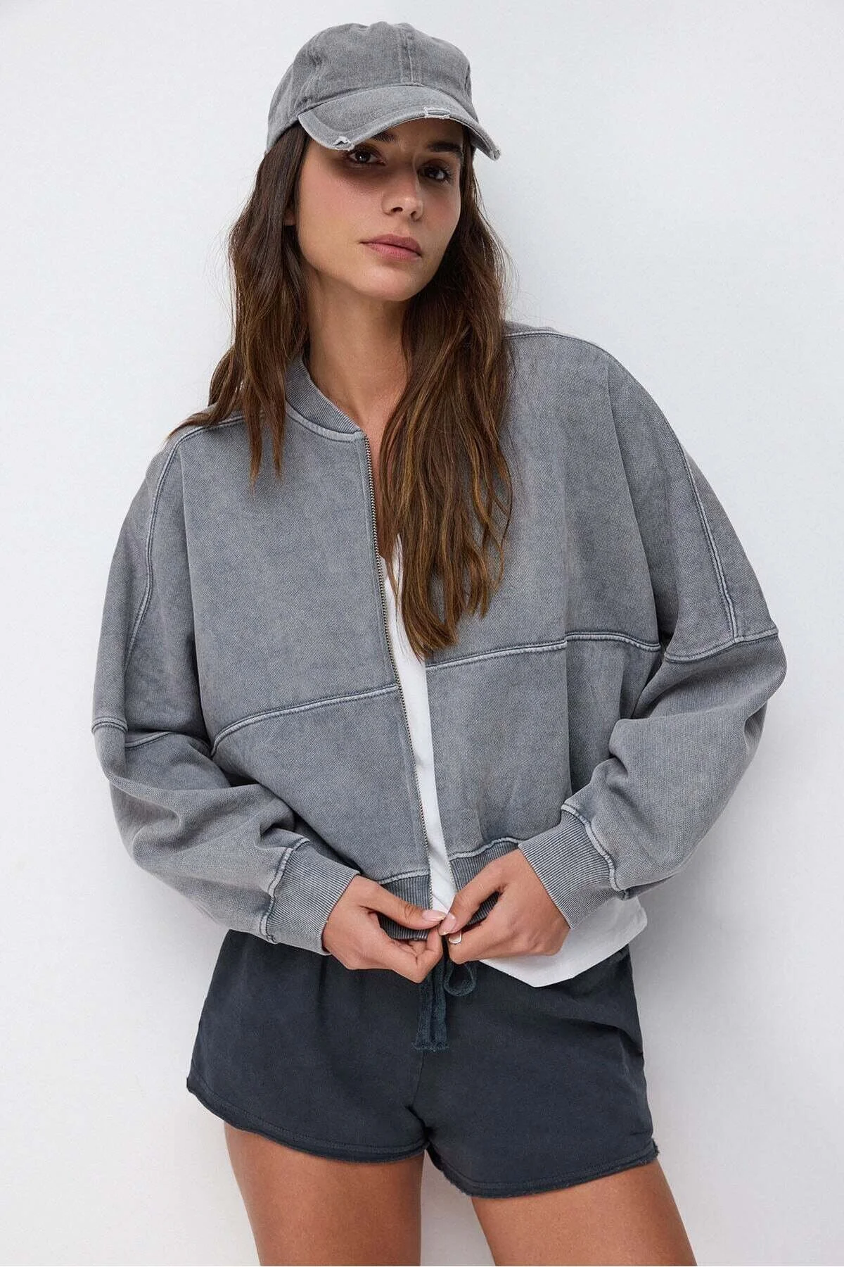 Bild von No Matter What Oversized Zip-up Comfort Fit Bomber Jacket für Damen - 36