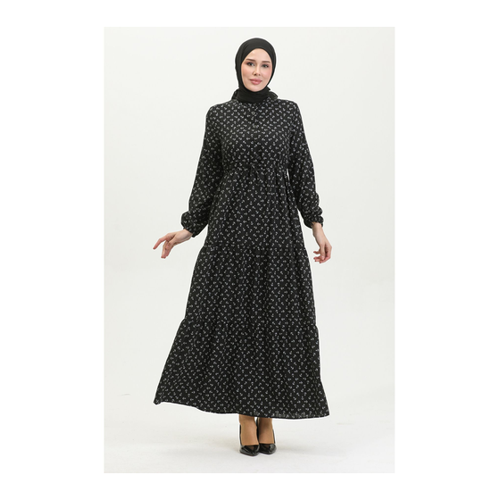 Bild von Stylisches Schwarzes Kleid mit Ankermuster für Damen