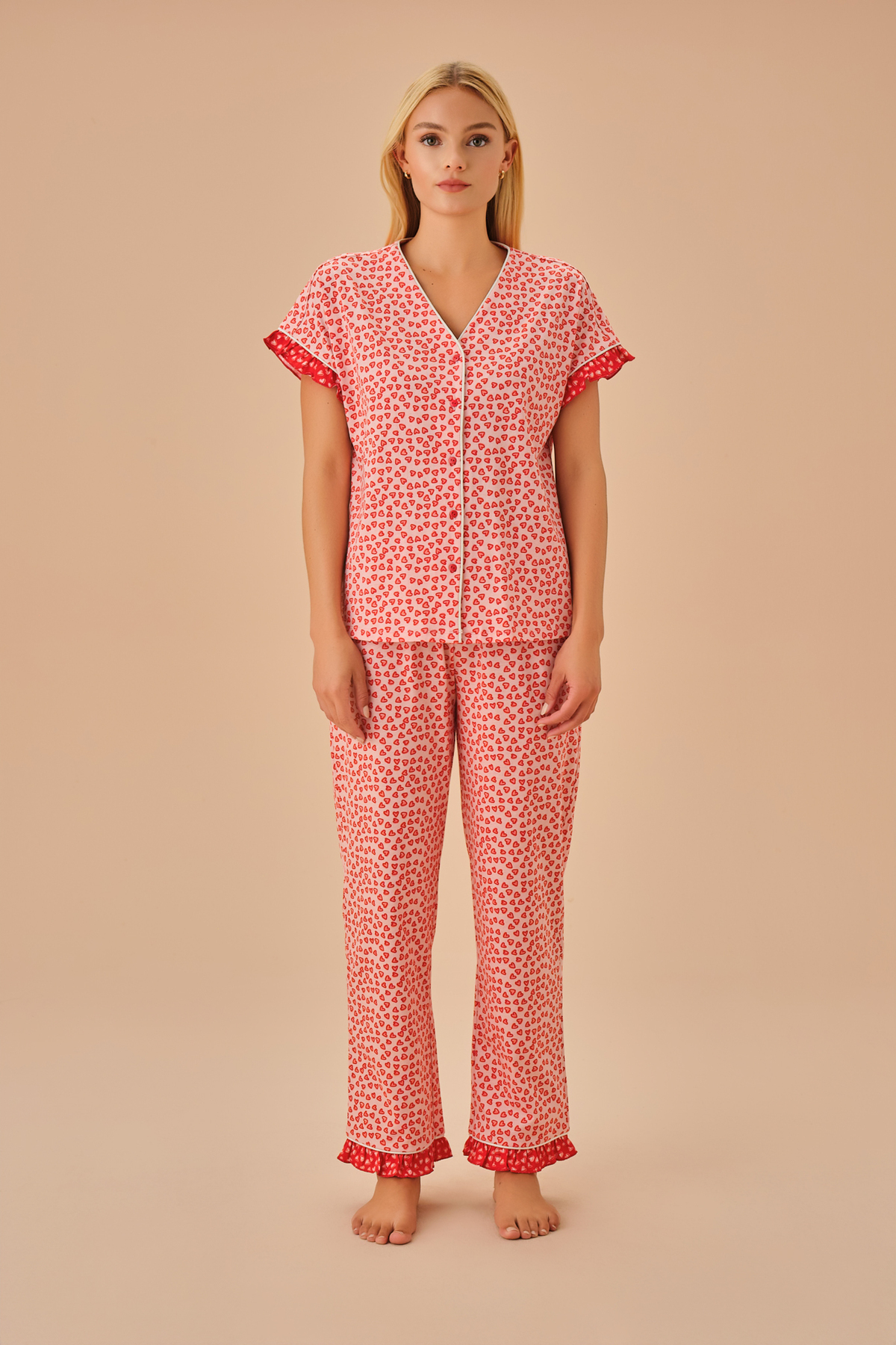 Bild von SUWEN Maya Maskulin-pyjama-set für Damen - 3XL