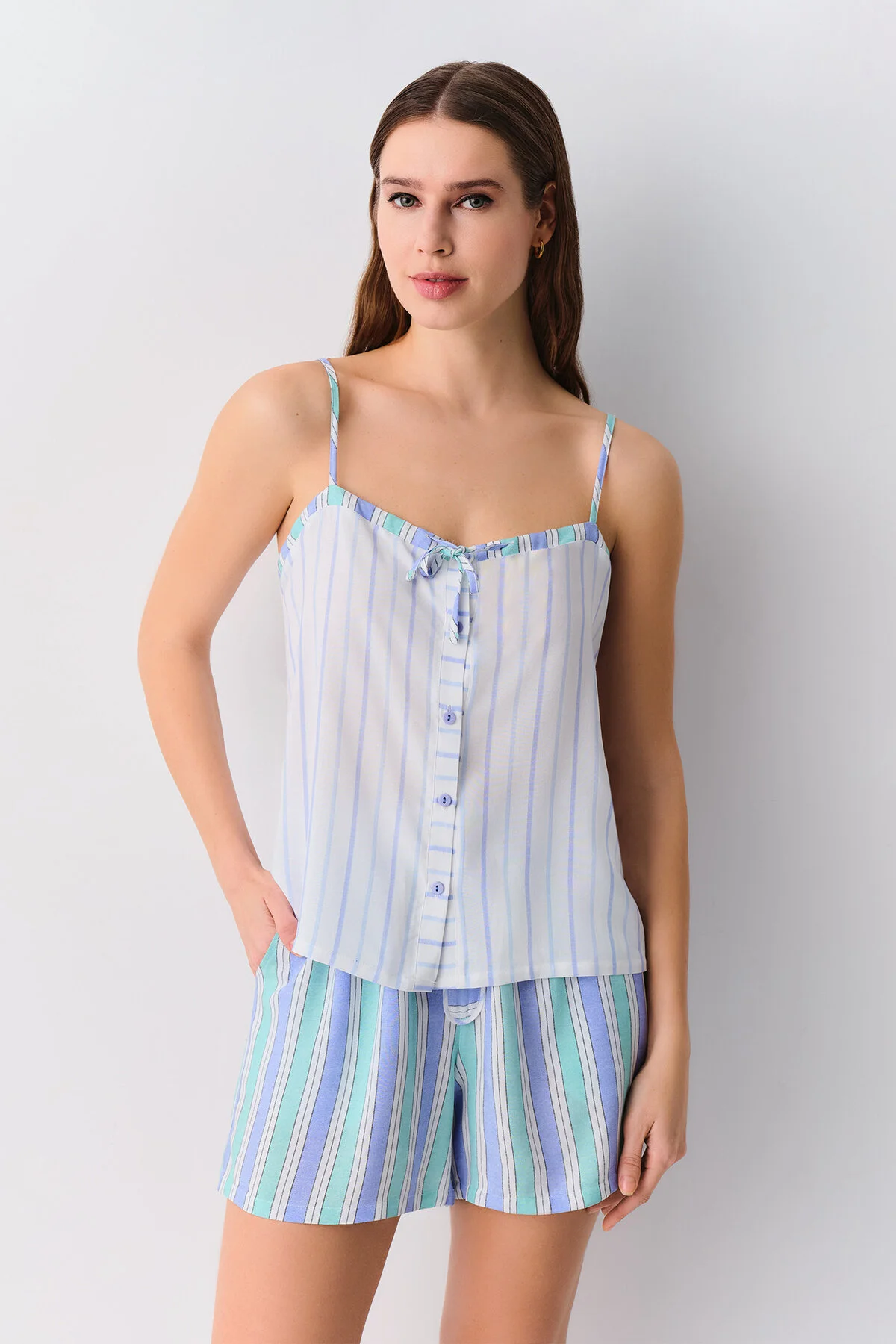 Bild von SUWEN Line-shorts-set für Damen - L