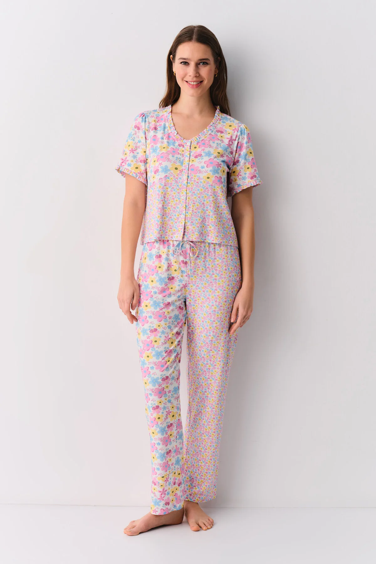 Bild von SUWEN Blossom Maskulin-pyjama-set für Damen - M