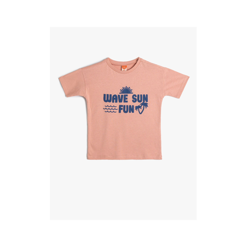 Bild von Koton Kurzarm-T-Shirt aus Baumwolle mit Slogan-Print für Herren - 9–12 Monate