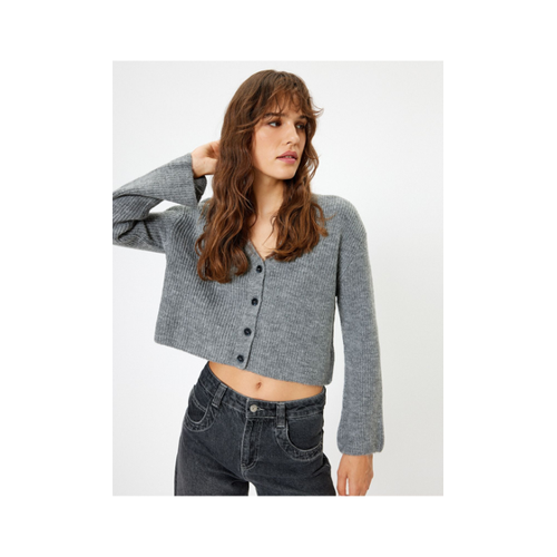 Bild von Koton Strickjacke mit V-Ausschnitt und langen Ärmeln für Damen - XS