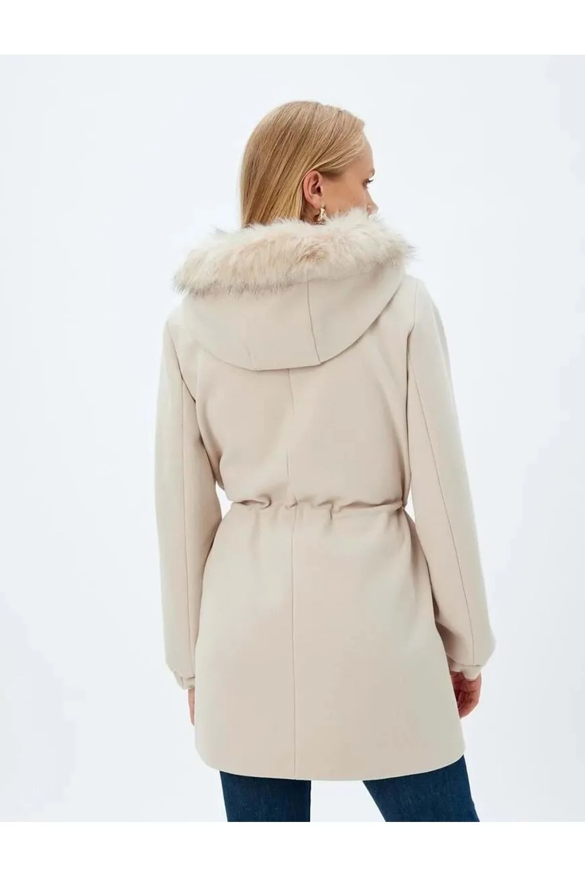 Bild von Koton Künstlicher Pelzmantel Mit Kapuze Stone für Damen - 36