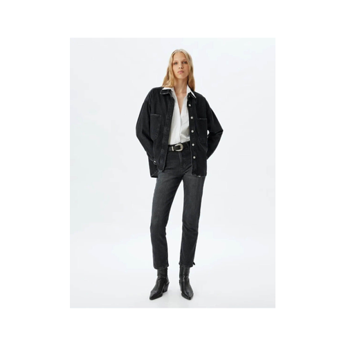 Bild von Koton Jeanshose Mit Hoher Taille, Gerades Bein, Geknöpfte Baumwolle – Slim Straight Fit Jeans für Damen - 28