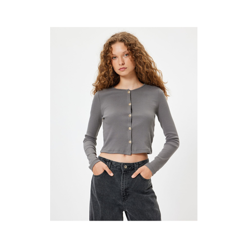 Bild von Koton Slim-fit Langarm T-Shirt aus Baumwolle für Damen