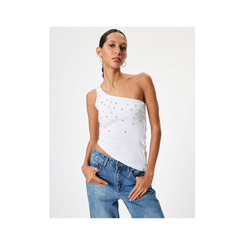 Bild von Koton Ärmelloses Single-Shoulder Tanktop mit Steinen