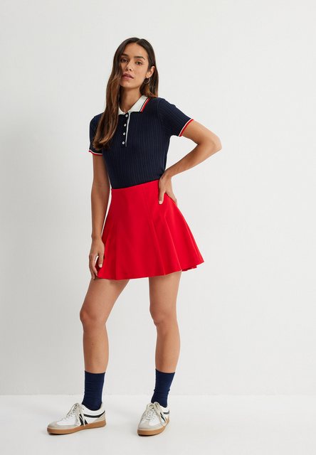 Bild von Koton Gestrickter, Gemusterter Polokragenpullover Mit Haarmuster – Kurzarm für Damen - S