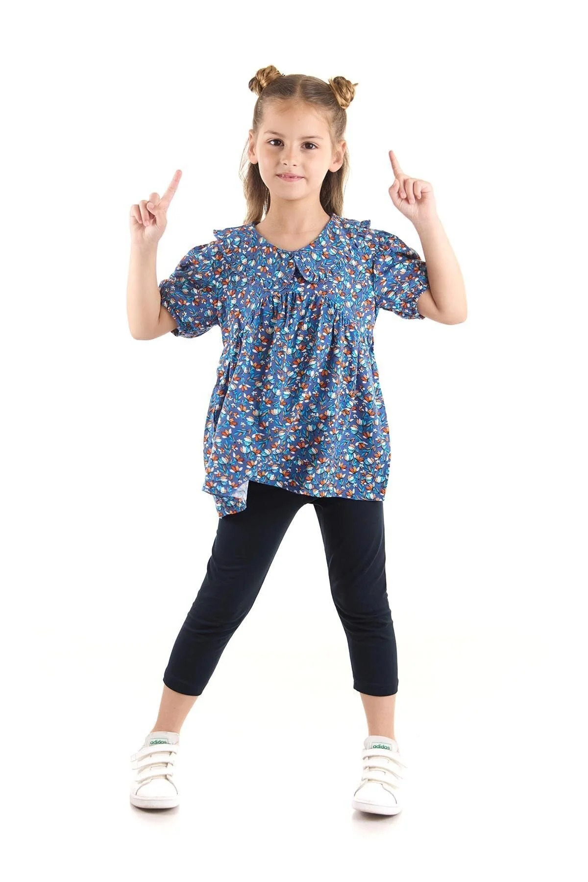 Bild von AHENGİM Set Aus Bluse Und Leggings Aus Viskose Für Mädchen Baumwolle Ak2521 für Damen - 8 Jahre