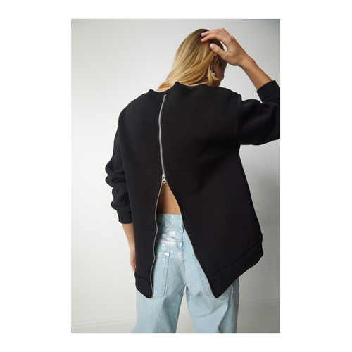 Bild von Happiness İstanbul Sweatshirt Schwarz Relaxed Fit für Damen - 40