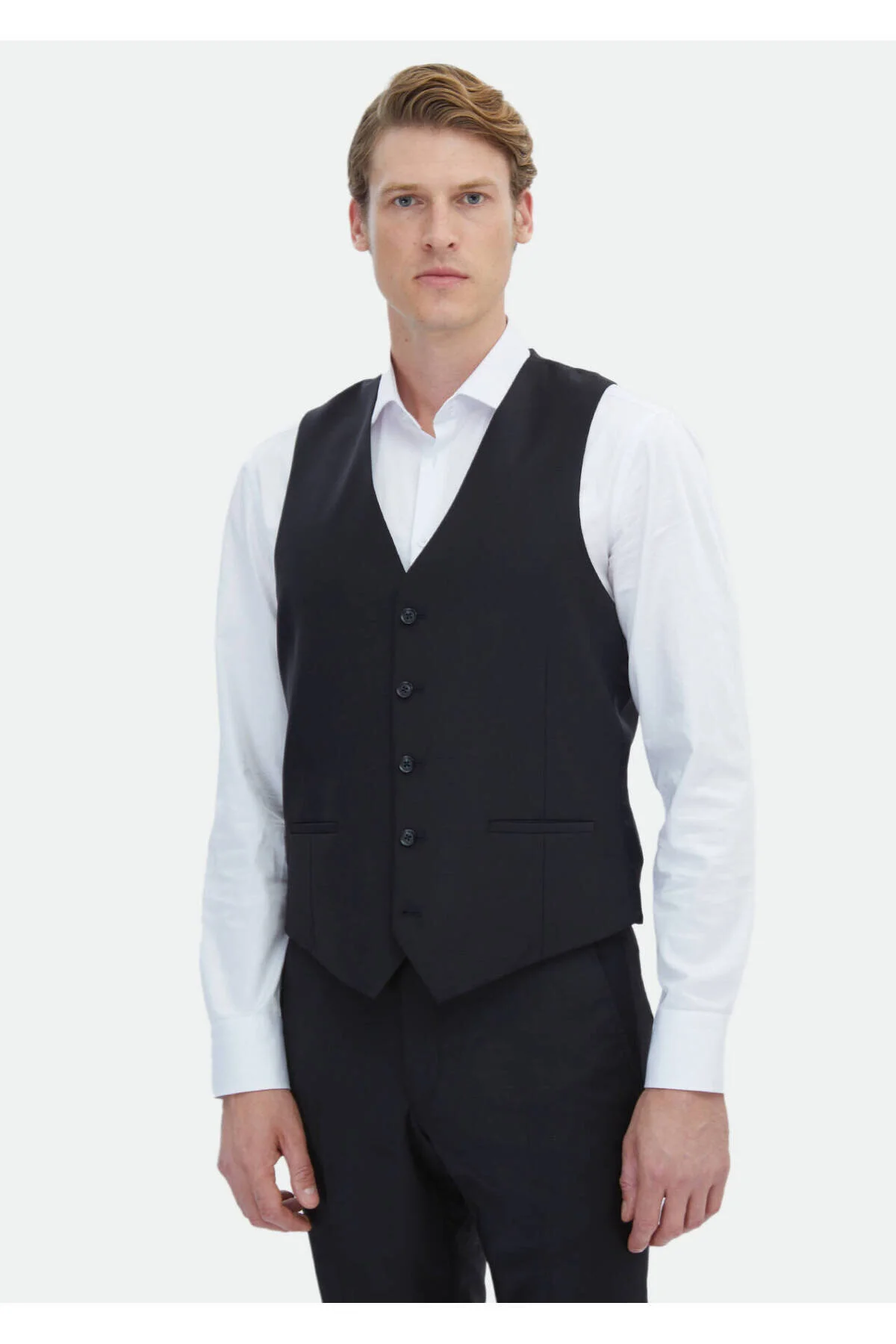 Bild von Ramsey Black Plain Classical Waistcoat für Damen - 46