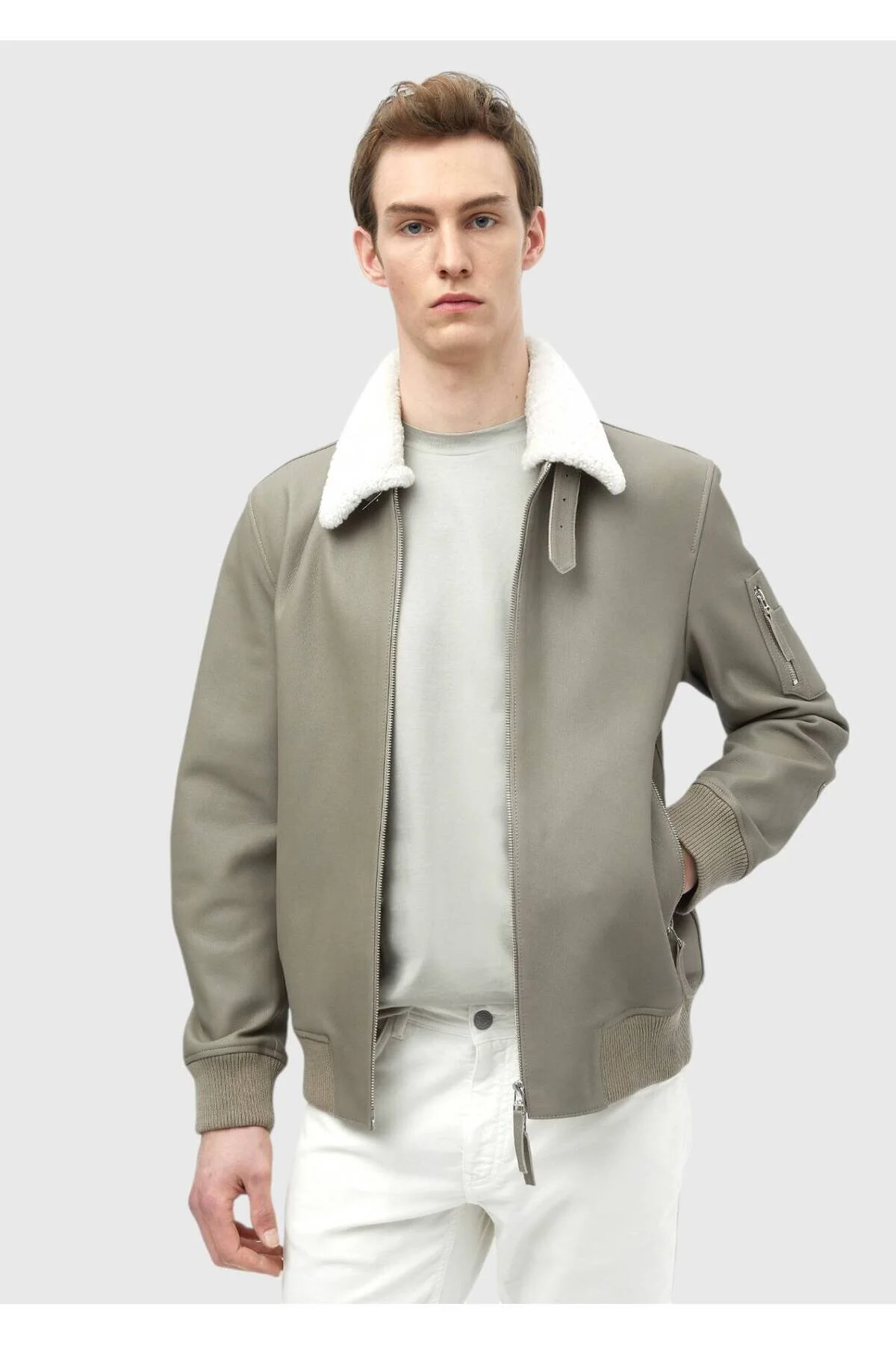 Bild von Ramsey Mink Leather Leather Coat für Herren - 2XL