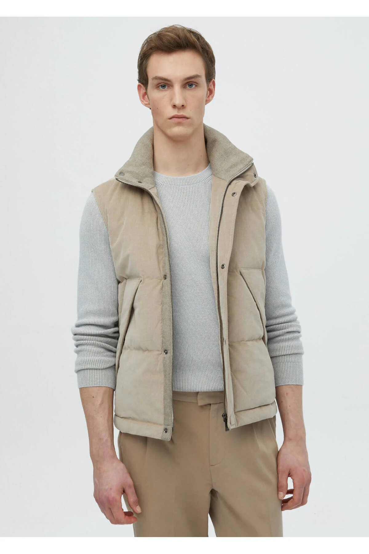 Bild von Ramsey Beige Pufferweste Aus Baumwollmischgewebe für Damen - M